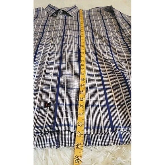 John Randall Collection Mens 2XL XXLButton Down Long Sleeve Blue White Black EUC - Picture 6 of 10